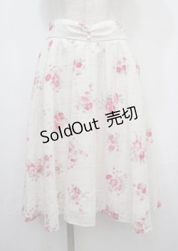 画像1: axes femme / ドビー素材花柄プリントスカート M キナリ Y-25-04-03-184-AX-SK-SZ-ZY