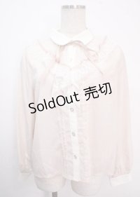 axes femme POETIQUE / レースフリルバイカラーブラウス M ピンク Y-25-04-03-019-AX-BL-SZ-ZY