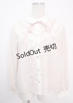 画像1: axes femme POETIQUE / レースフリルバイカラーブラウス M ピンク Y-25-04-03-019-AX-BL-SZ-ZY