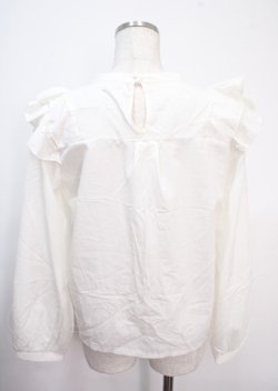 画像2: axes femme / チョーカー風ローズ刺繍ブラウス  白 Y-25-04-03-020-AX-BL-SZ-ZY