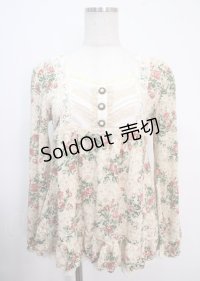 axes femme / 薔薇柄トップス  キナリ Y-25-04-03-021-AX-TO-SZ-ZY