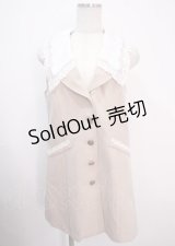 axes femme POETIQUE / レース襟ロングベスト M ベージュ Y-25-04-03-024-AX-TO-SZ-ZY