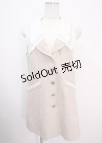 axes femme POETIQUE / レース襟ロングベスト M ベージュ Y-25-04-03-024-AX-TO-SZ-ZY