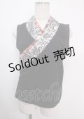 Qutie Frash / 着物衿ノースリーブトップス  黒 Y-25-04-03-026-QU-TO-SZ-ZY