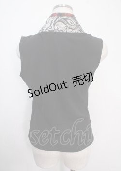 画像2: Qutie Frash / 着物衿ノースリーブトップス  黒 Y-25-04-03-026-QU-TO-SZ-ZY
