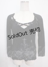 h.naoto Blood / ビスチェ風ptカットソー  黒 Y-25-04-03-029-HN-TO-SZ-ZY
