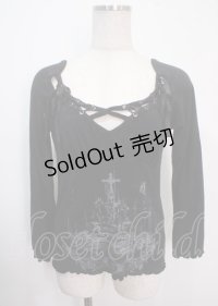 h.naoto Blood / ビスチェ風ptカットソー  黒 Y-25-04-03-029-HN-TO-SZ-ZY