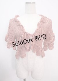 axes femme / ニットボレロ  ピンク Y-25-04-03-030-AX-TO-SZ-ZY
