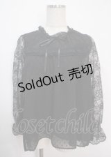 axes femme / ドットドビーシフォンブラウス M 黒 Y-25-04-03-031-AX-BL-SZ-ZY