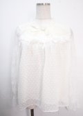 axes femme / ドットドビーシフォンブラウス M キナリ Y-25-04-03-032-AX-BL-SZ-ZY