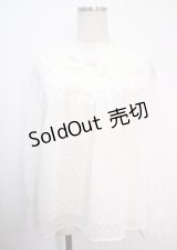 axes femme / ドットドビーシフォンブラウス M キナリ Y-25-04-03-032-AX-BL-SZ-ZY
