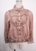 axes femme / サテン裾デザインブラウス M 淡ピンク Y-25-04-03-034-AX-BL-SZ-ZY