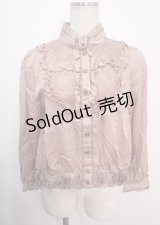 axes femme / サテン裾デザインブラウス M 淡ピンク Y-25-04-03-034-AX-BL-SZ-ZY