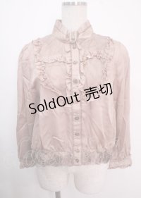 axes femme / サテン裾デザインブラウス M 淡ピンク Y-25-04-03-034-AX-BL-SZ-ZY