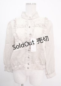 axes femme / サテン裾デザインブラウス M ベージュ Y-25-04-03-035-AX-BL-SZ-ZY
