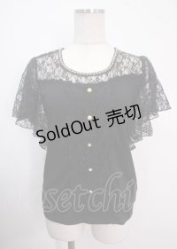 axes femme / ビスチェ風フレア袖プルオーバー M 黒 Y-25-04-03-037-AX-BL-SZ-ZY