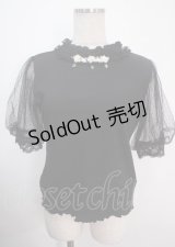 axes femme / スタンドフリルビジュープルオーバー M 黒 Y-25-04-03-038-AX-TO-SZ-ZY
