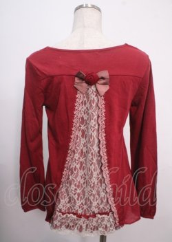 画像2: axes femme / カットワークBackデザインプルオーバー M 赤 Y-25-04-03-044-AX-TO-SZ-ZY