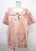 WONDERFUL WORLD / サンタ刺繍ギンガムチェックダブリエ  ピンク Y-25-04-11-064-LO-OP-SZ-ZY