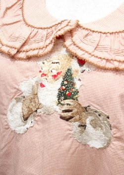 画像3: WONDERFUL WORLD / サンタ刺繍ギンガムチェックダブリエ  ピンク Y-25-04-11-064-LO-OP-SZ-ZY