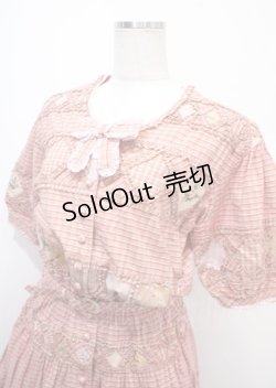 画像3: PINK HOUSE / フリル薔薇パッチワーク長袖ワンピース  ピンク Y-25-04-11-065-LO-OP-SZ-ZY