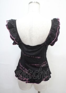 画像2: h.Jelly HONEY / ベルトデザインノースリーブトップス  黒×ピンク Y-25-04-11-073-HN-TO-SZ-ZY