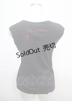 画像2: HANGRY&ANGRY / シルエットチェック柄ptタンクトップ  黒 Y-25-04-11-075-HN-TO-SZ-ZS