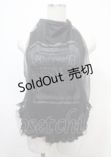 h.naoto Blood / チュール重ねノースリーブトップス  黒 Y-25-04-11-076-HN-TO-SZ-ZY