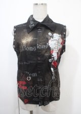 h.ANARCHY / リング付きノースリーブシャツ  黒 Y-25-04-11-077-HN-BL-SZ-ZY