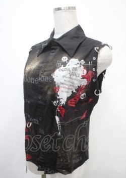 画像3: h.ANARCHY / リング付きノースリーブシャツ  黒 Y-25-04-11-077-HN-BL-SZ-ZY