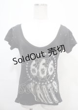 h.ANARCHY / ラメプリント背中開きカットソー  黒 Y-25-04-11-078-HN-TO-SZ-ZY
