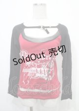 h.ANARCHY / 裾安ピン＆ZIPデザインカットソー  赤×黒 Y-25-04-11-081-HN-TO-SZ-ZY