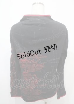 画像2: h.ANARCHY / チャイナハイネックカットソー  黒×赤 Y-25-04-11-082-HN-TO-SZ-ZY