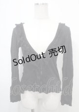 h.naoto Blood / レースフリルプリントカーディガン  黒 Y-25-04-11-086-HN-TO-SZ-ZS