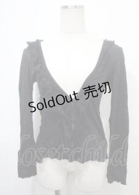 h.naoto Blood / レースフリルプリントカーディガン  黒 Y-25-04-11-086-HN-TO-SZ-ZS