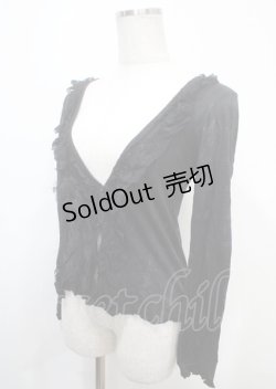 画像3: h.naoto Blood / レースフリルプリントカーディガン  黒 Y-25-04-11-086-HN-TO-SZ-ZS