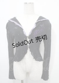 h.Jelly HONEY / 蝶ptフーディフリルボレロ  黒×紫 Y-25-04-11-087-HN-TO-SZ-ZY