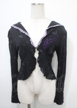画像1: h.Jelly HONEY / 蝶ptフーディフリルボレロ  黒×紫 Y-25-04-11-087-HN-TO-SZ-ZY