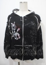 h.ANARCHY / うさぎスカル＆飛沫ptパーカー  黒 Y-25-04-11-092-HN-TO-SZ-ZS
