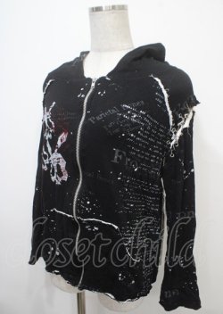 画像3: h.ANARCHY / うさぎスカル＆飛沫ptパーカー  黒 Y-25-04-11-092-HN-TO-SZ-ZY