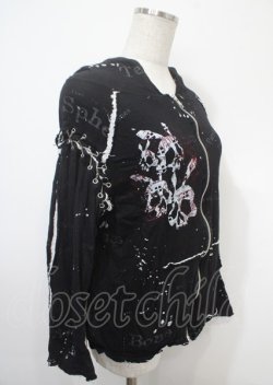 画像4: h.ANARCHY / うさぎスカル＆飛沫ptパーカー  黒 Y-25-04-11-092-HN-TO-SZ-ZY