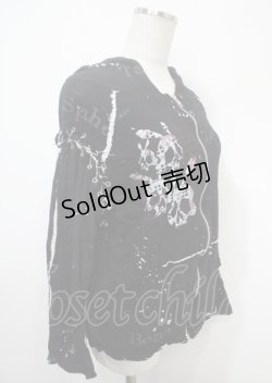 画像4: h.ANARCHY / うさぎスカル＆飛沫ptパーカー  黒 Y-25-04-11-092-HN-TO-SZ-ZS