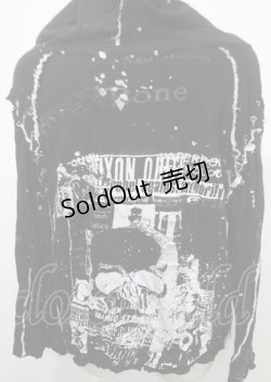 画像5: h.ANARCHY / うさぎスカル＆飛沫ptパーカー  黒 Y-25-04-11-092-HN-TO-SZ-ZS