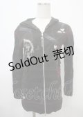 h.ANARCHY / ダメージ入背中あきボーダーニットパーカー  黒 Y-25-04-11-094-HN-TO-SZ-ZS