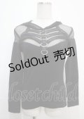 PUNK RAVE / Handsome Stretchable Mesh Hooded Punk T-shirt XS-S 黒 Y-25-04-11-099-PU-TO-SZ-ZY