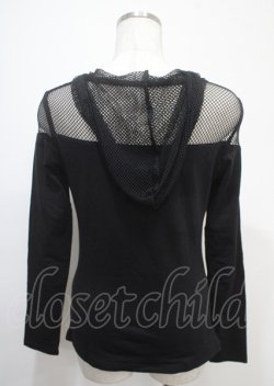 画像2: PUNK RAVE / Handsome Stretchable Mesh Hooded Punk T-shirt XS-S 黒 Y-25-04-11-099-PU-TO-SZ-ZY