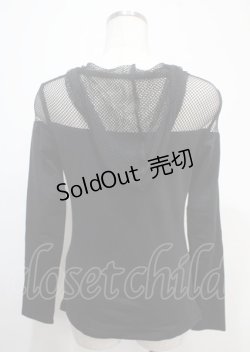画像2: PUNK RAVE / Handsome Stretchable Mesh Hooded Punk T-shirt XS-S 黒 Y-25-04-11-099-PU-TO-SZ-ZY
