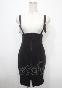 KILL STAR / Adversary skirt XS ブラック×レッド Y-25-04-11-118-PU-SK-SZ-ZY