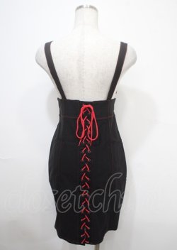 画像2: KILL STAR / Adversary skirt XS ブラック×レッド Y-25-04-11-118-PU-SK-SZ-ZY