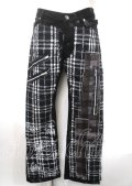 h.ANARCHY / 網柵×チェックptパンツ  黒 Y-25-04-11-123-HN-PA-SZ-ZY